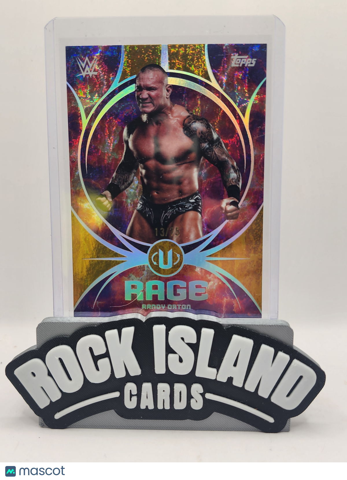 Randy Orton 2025 Topps WWE Universe Rage #RA-16 Gold Sparkle 13/75