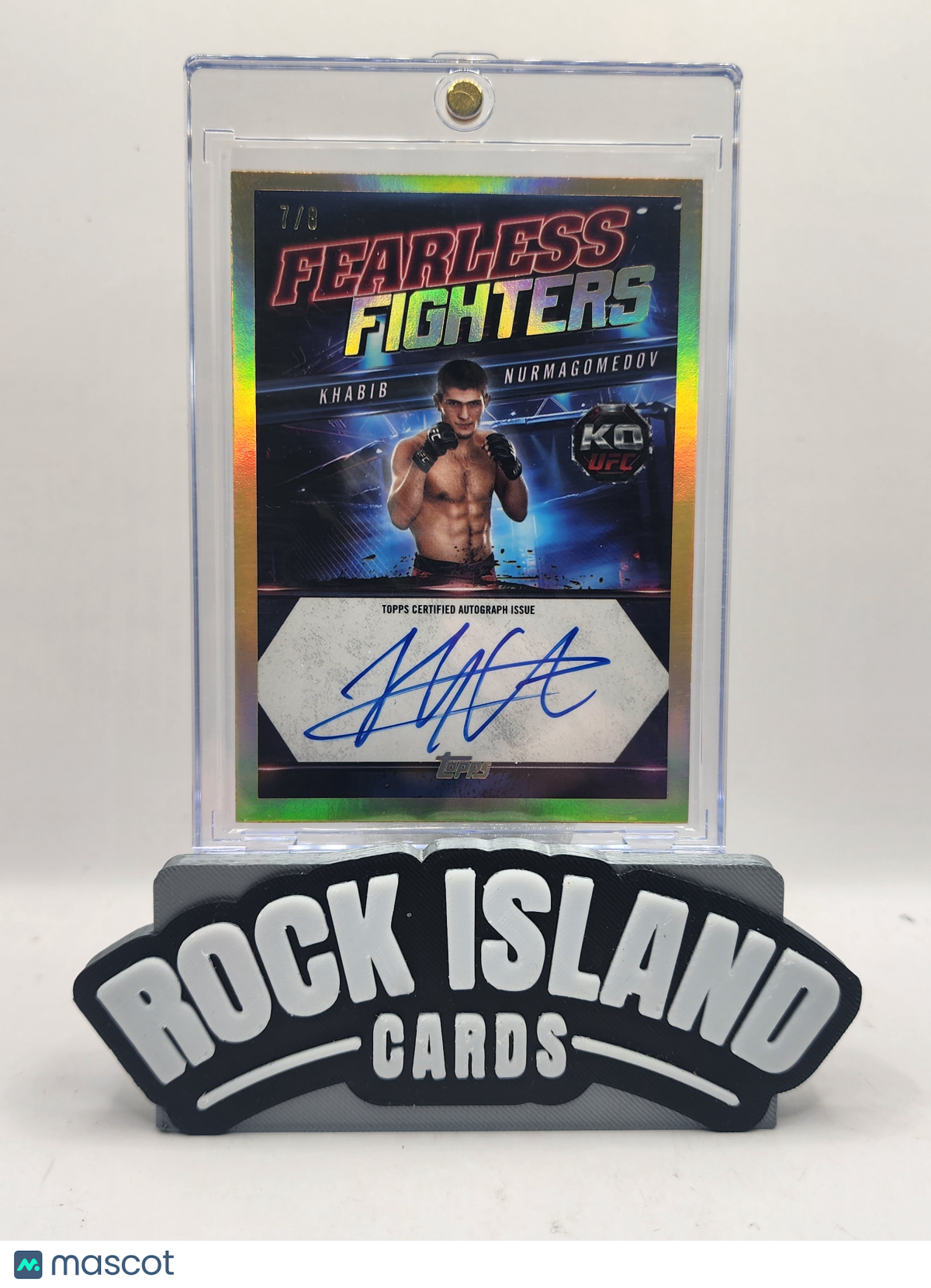 Khabib Nurmagomedov 2025 Topps Knockout UFC #FF-KN Gold Fearless Fighters 7/8