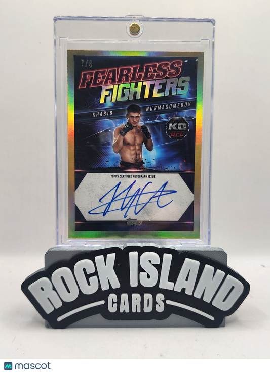 Khabib Nurmagomedov 2025 Topps Knockout UFC #FF-KN Gold Fearless Fighters 7/8