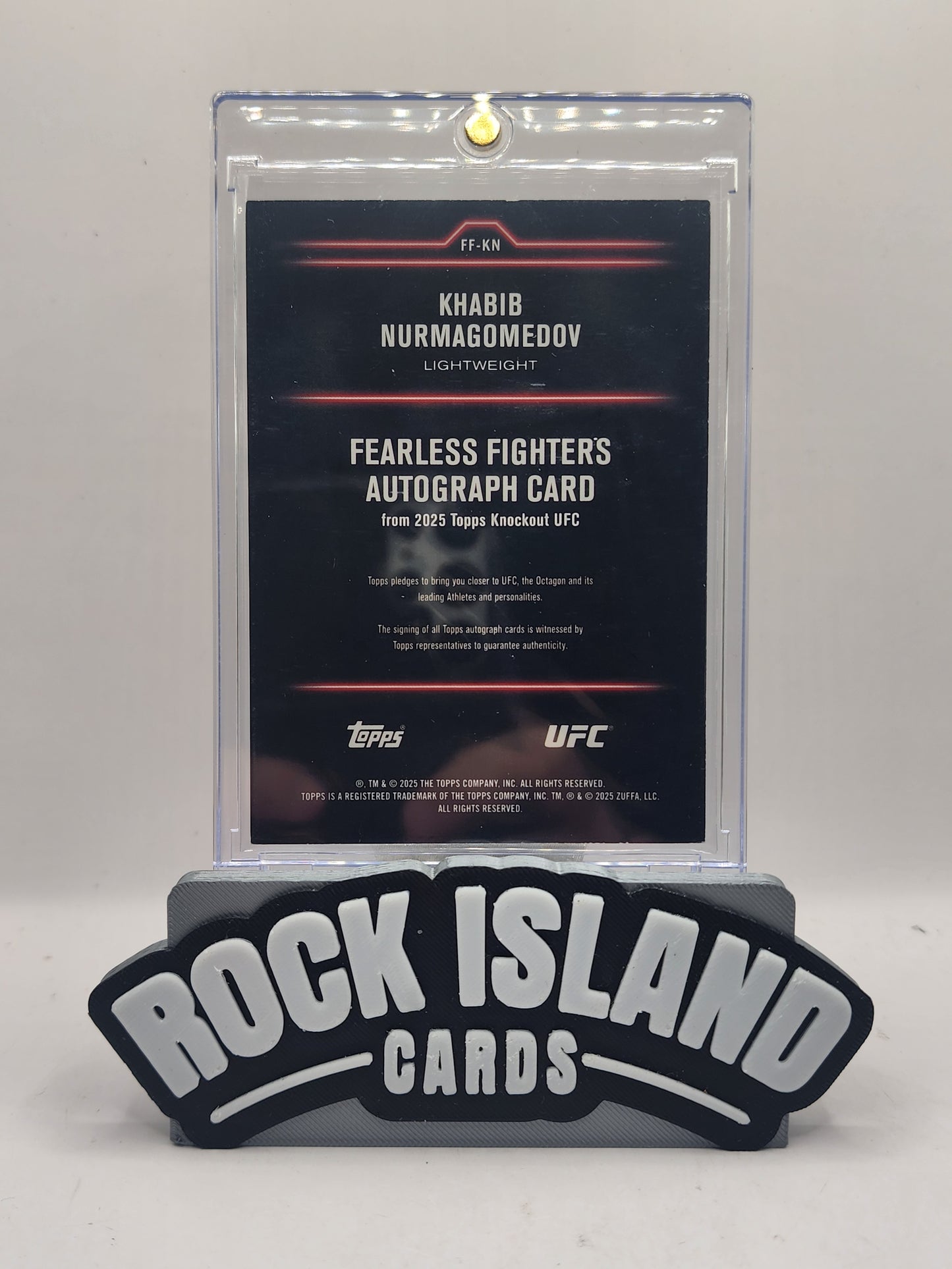 Khabib Nurmagomedov 2025 Topps Knockout UFC #FF-KN Gold Fearless Fighters 7/8