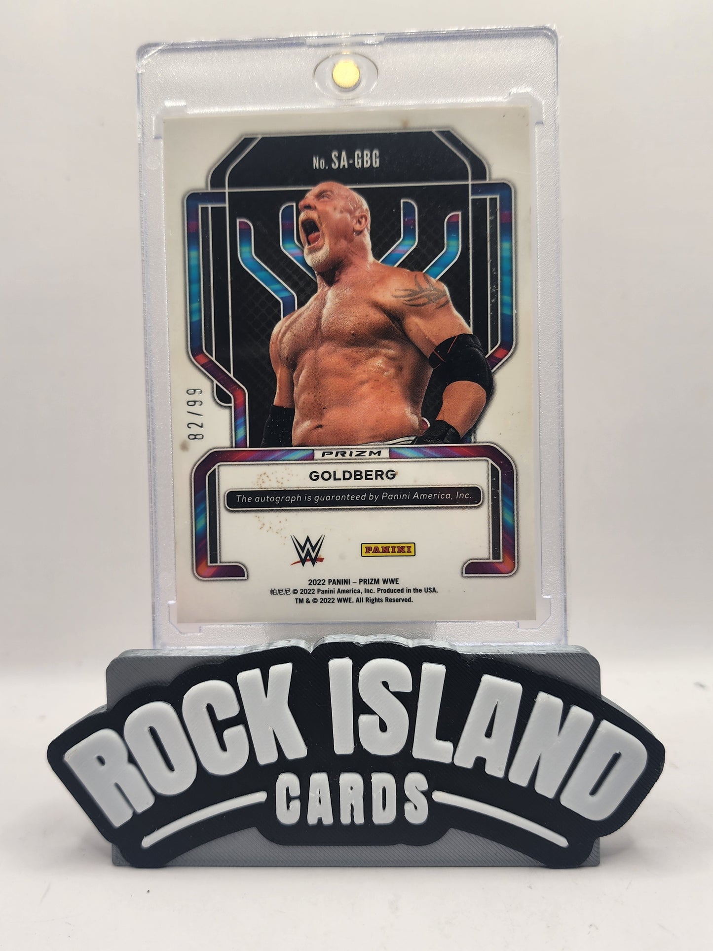 Goldberg 2022 Panini Prizm WWE #SA-GBG Red 82/99 *READ NOTES *