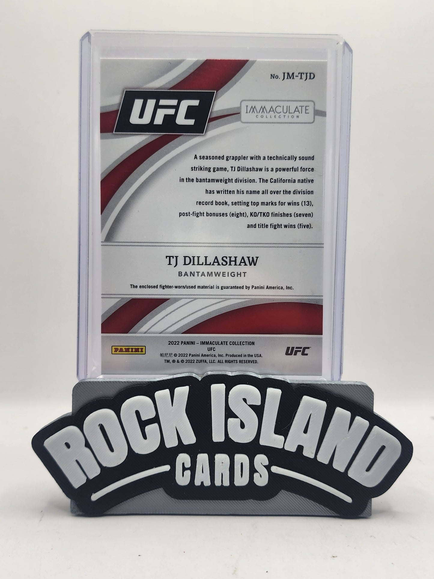 TJ Dillashaw 2022 Panini Immaculate Collection UFC #JM-TJD Jersey Patch 2/3