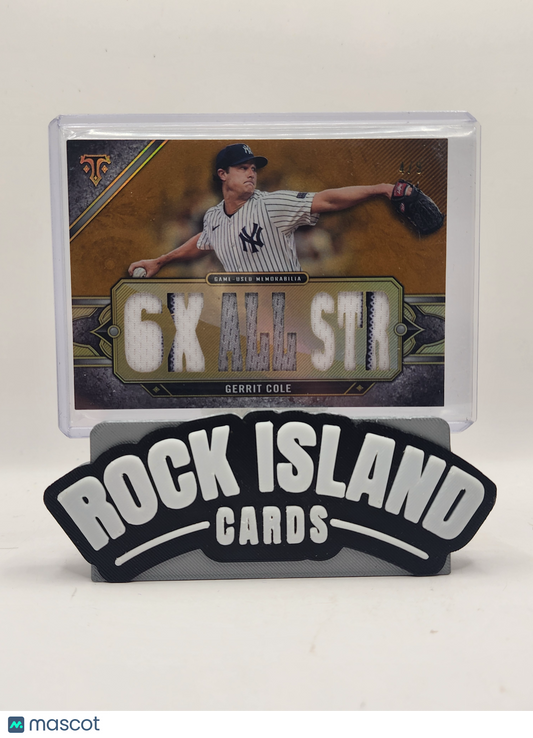 Gerrit Cole 2024 Topps Triple Threads #TTR-GC1 /9 Game-Used Memorabilia