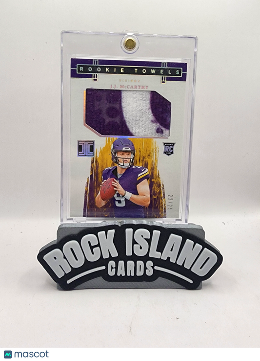 J.J. McCarthy 2024 Panini Impeccable Rookie Towels #RT-JJM Rookie /25