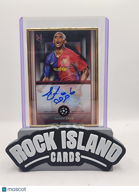 Samuel Eto'o 2025 Topps Museum Collection UEFA Club Competitions Gold Framed /25