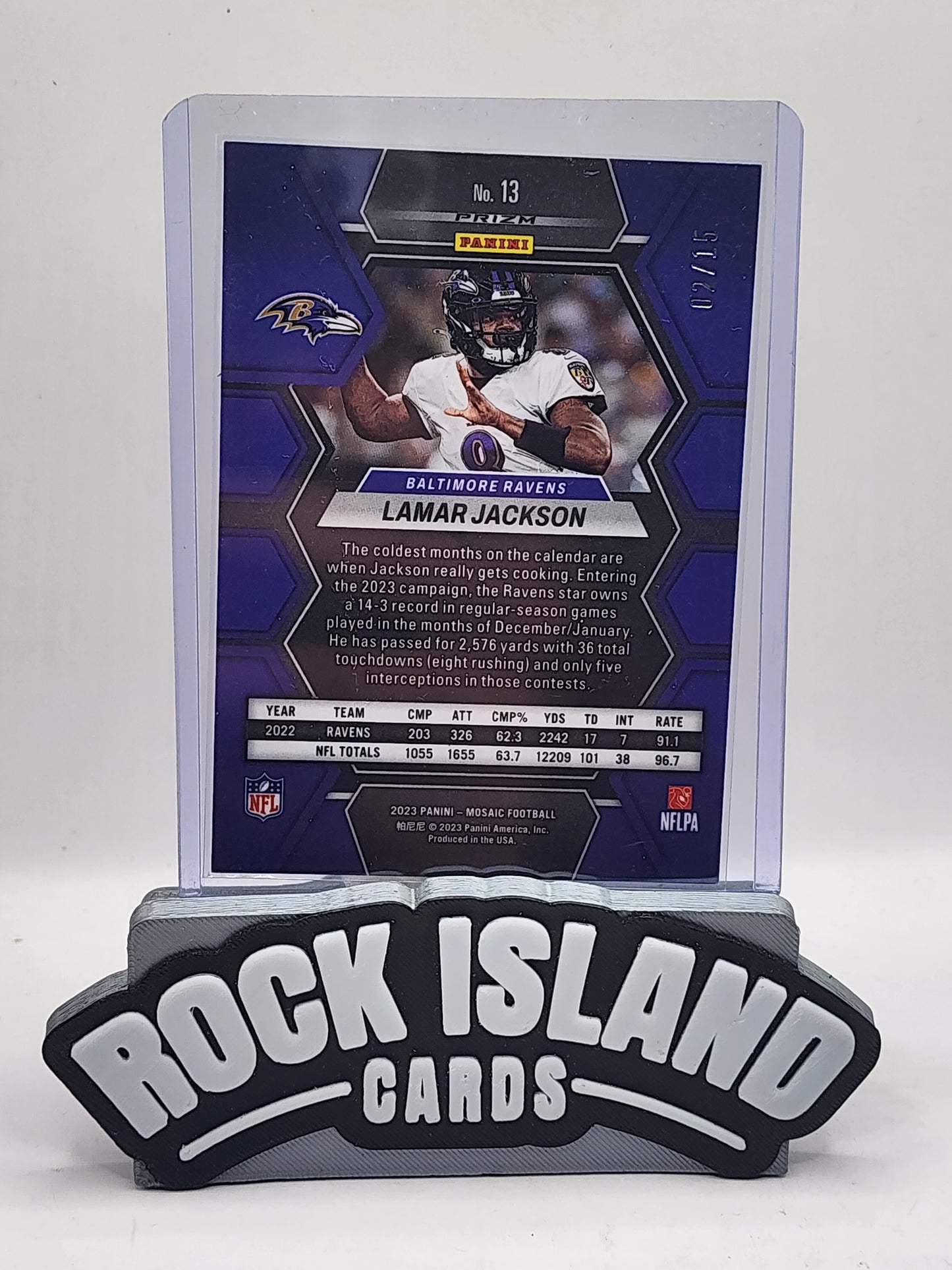 Lamar Jackson 2023 Panini Mosaic #13 Tessellation 02/15