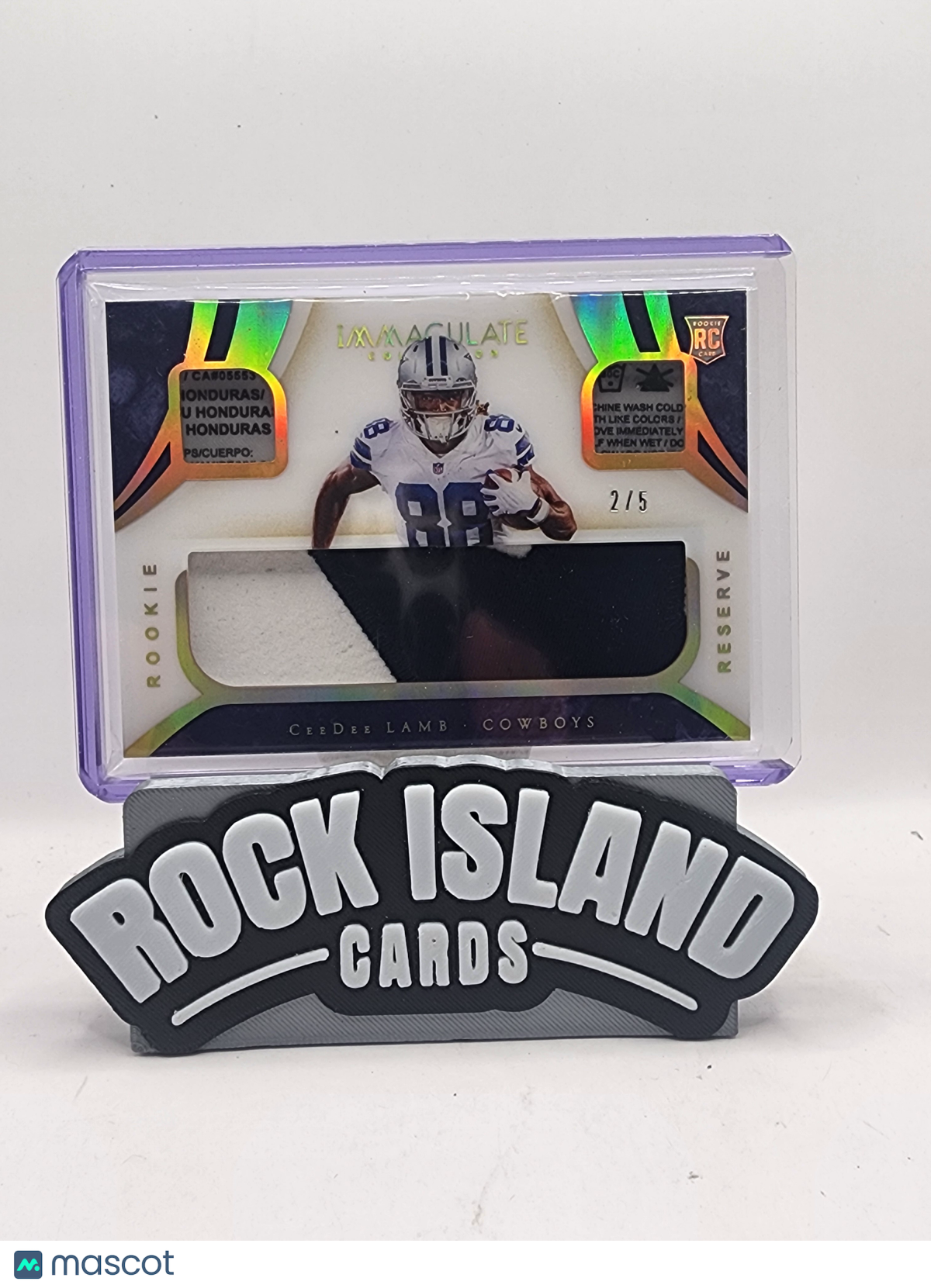 CeeDee Lamb 2020 Panini Immaculate Collection #RR12 Reserve Rookie Patch 2/5