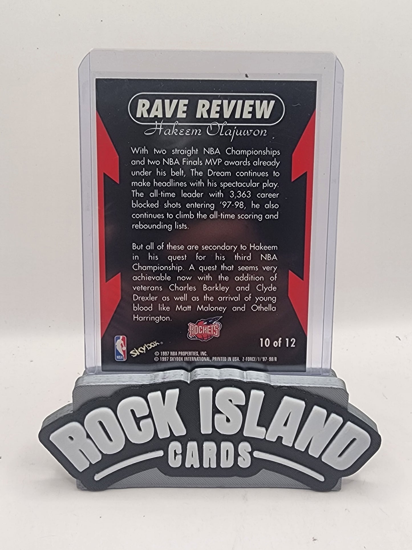 Hakeem Olajuwon 1997 SkyBox Z-Force Rave Review #10 of 12 Holographic