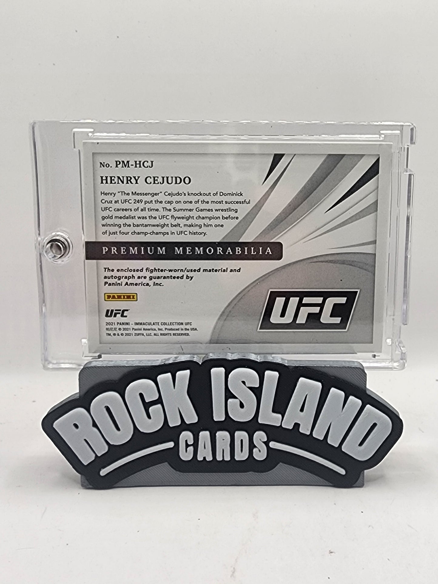 Henry Cejudo 2021 Panini Immaculate Collection UFC Premium Memorabilia Autograph