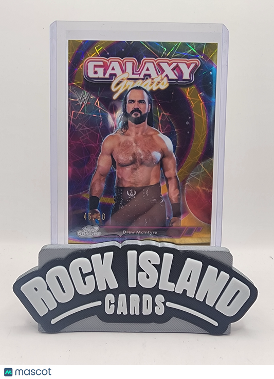 Drew McIntyre 2026 Topps Chrome WWE Galaxy Greats #GG-35 Gold Refractor /50