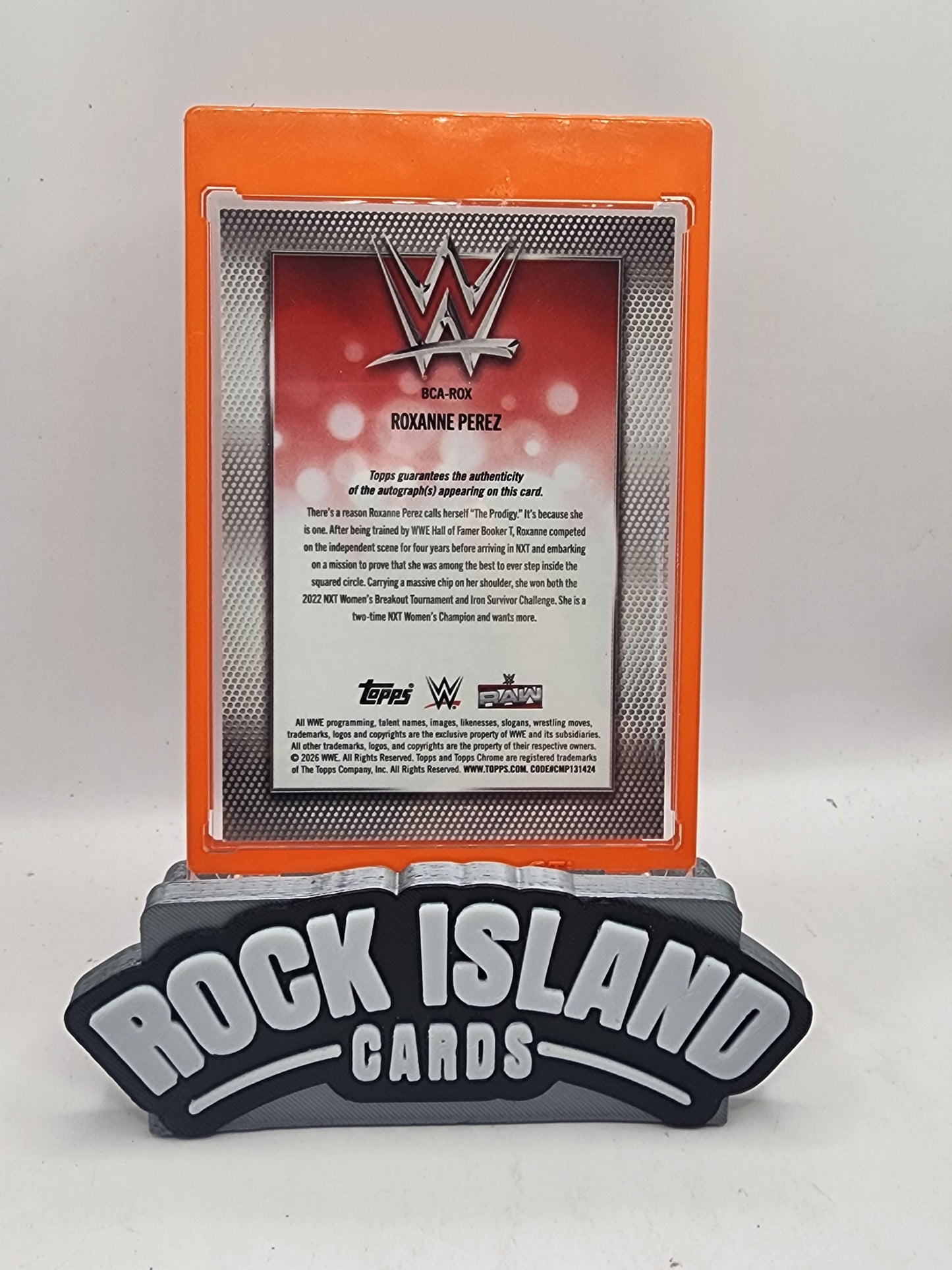 Roxanne Perez 2023 Topps Chrome WWE #BCA-ROX Orange Refractor 19/25