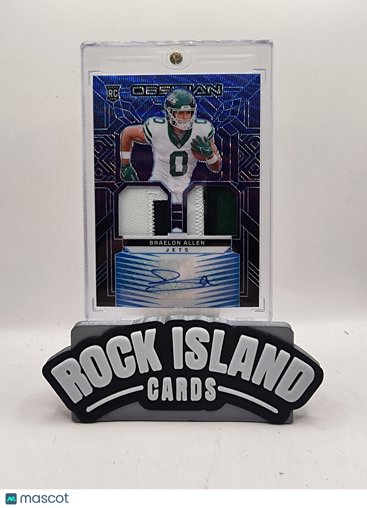 Braelon Allen 2025 Panini Obsidian #RMI-BAN Blue Electric Etch /49 Dual Patch RC