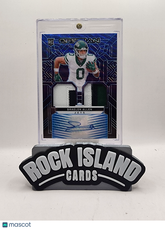 Braelon Allen 2025 Panini Obsidian #RMI-BAN Blue Electric Etch /49 Dual Patch RC