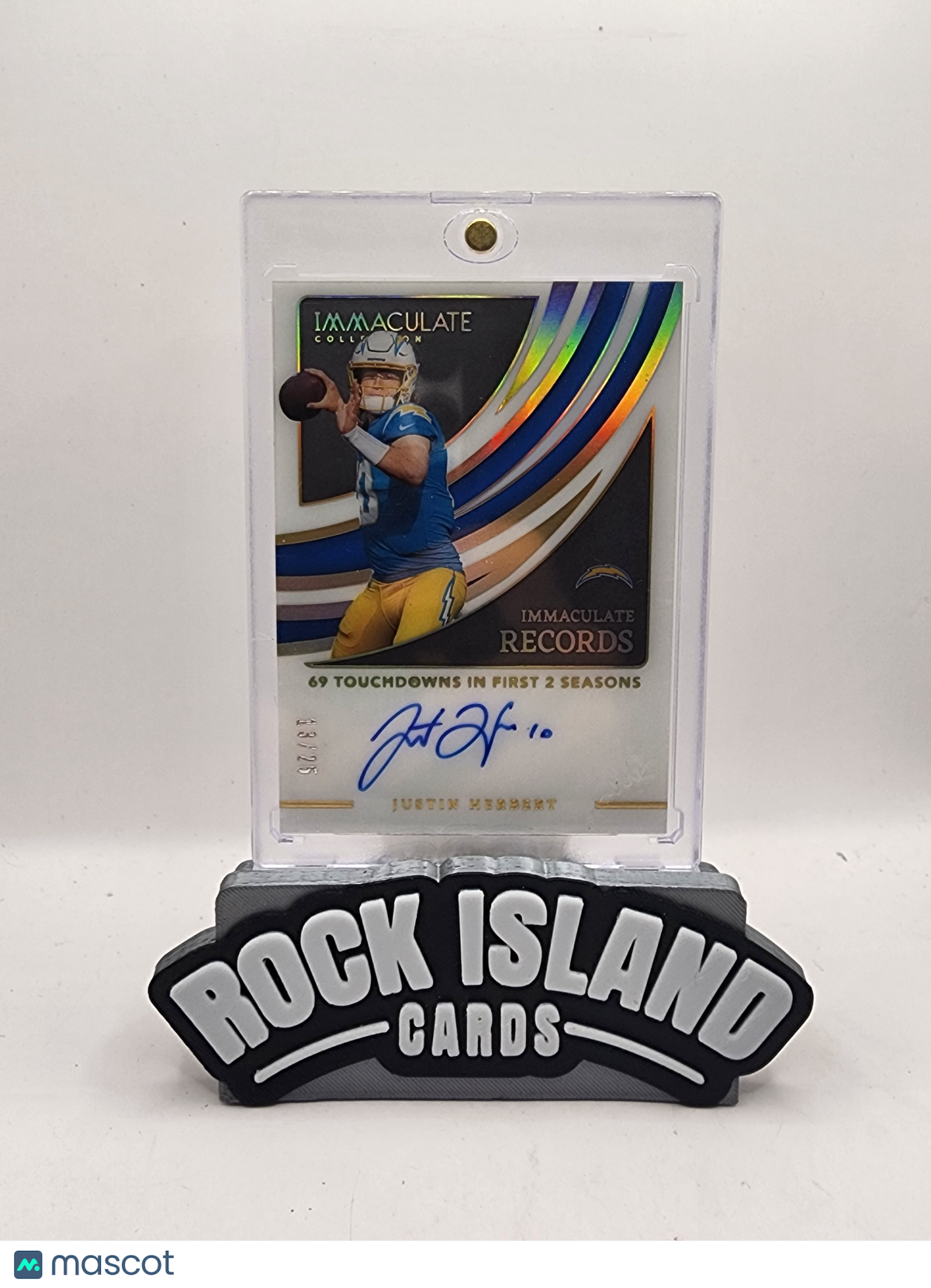 Justin Herbert 2022 Panini Immaculate Collection Immaculate Records #REC-JHE /25