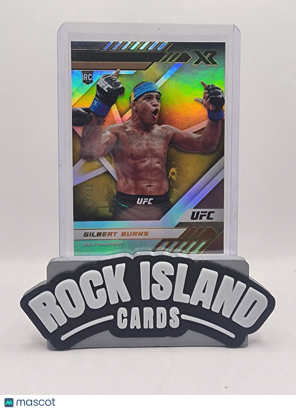 Gilbert Burns 2021 Panini Chronicles XR UFC #193 Gold Prizm RC 02/10