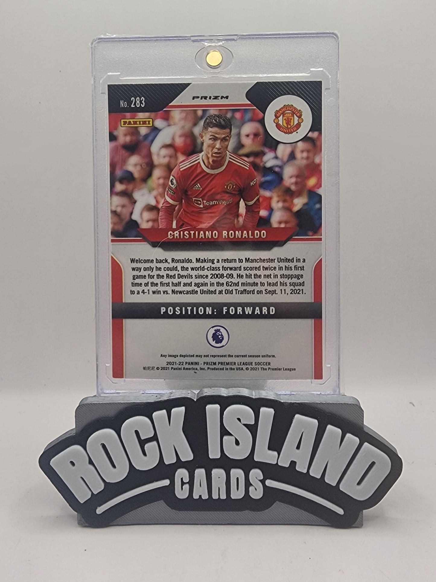 Cristiano Ronaldo 2021 Panini Prizm Premier League Soccer #283 Red White Blue