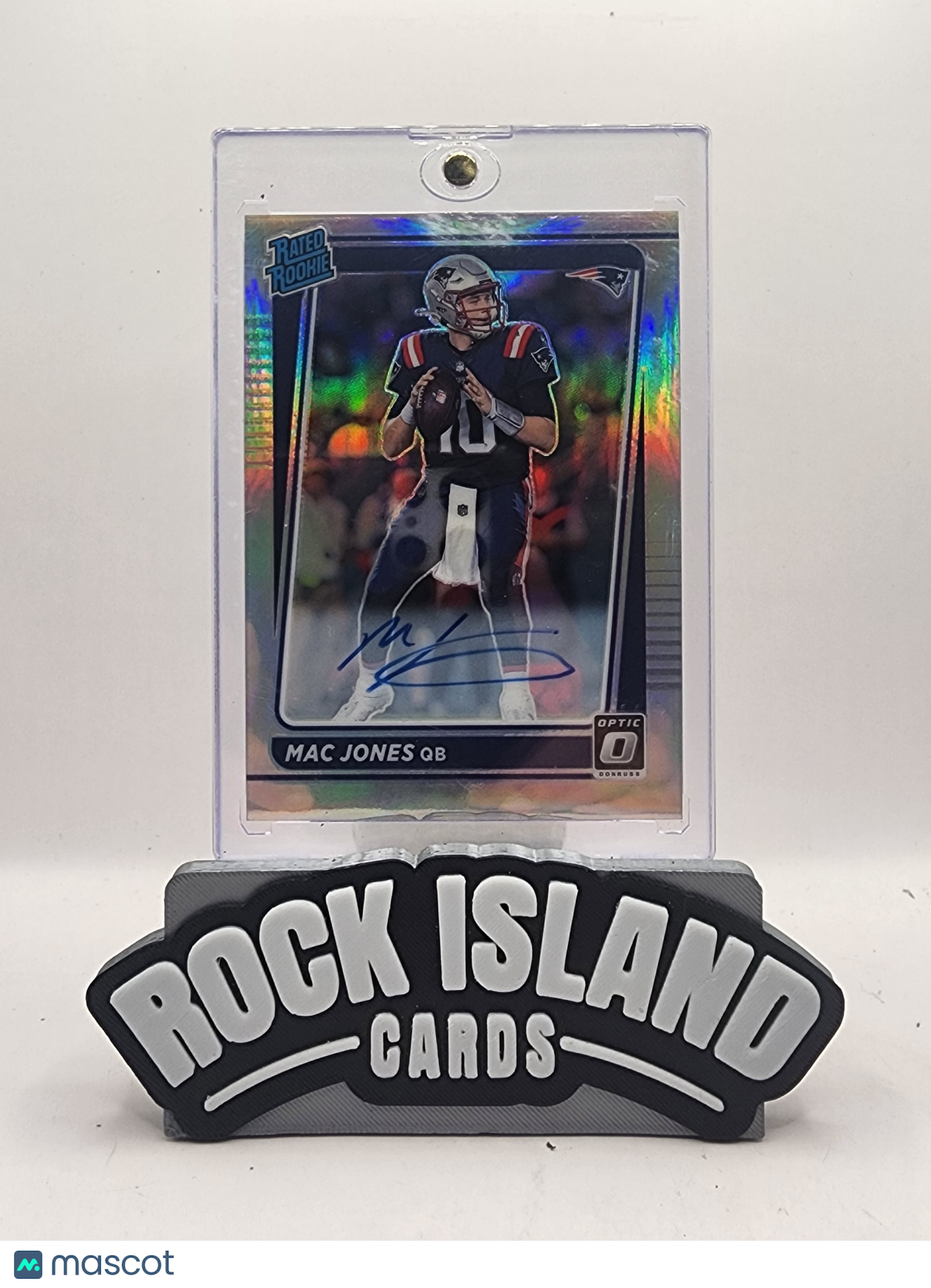 Mac Jones 2021 Panini Donruss Optic Prizm #206 Holo Rookie 028/125