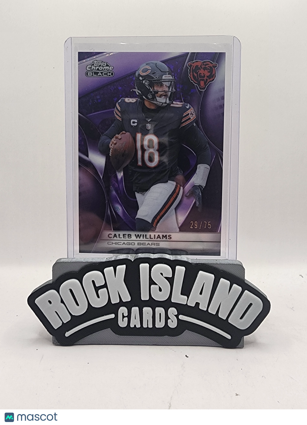 Caleb Williams 2025 Topps Chrome Black #20 Purple 29/75