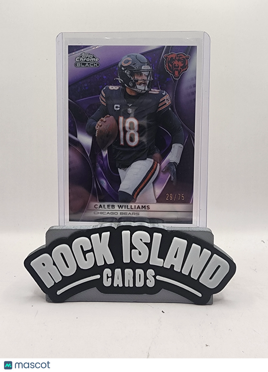 Caleb Williams 2025 Topps Chrome Black #20 Purple 29/75