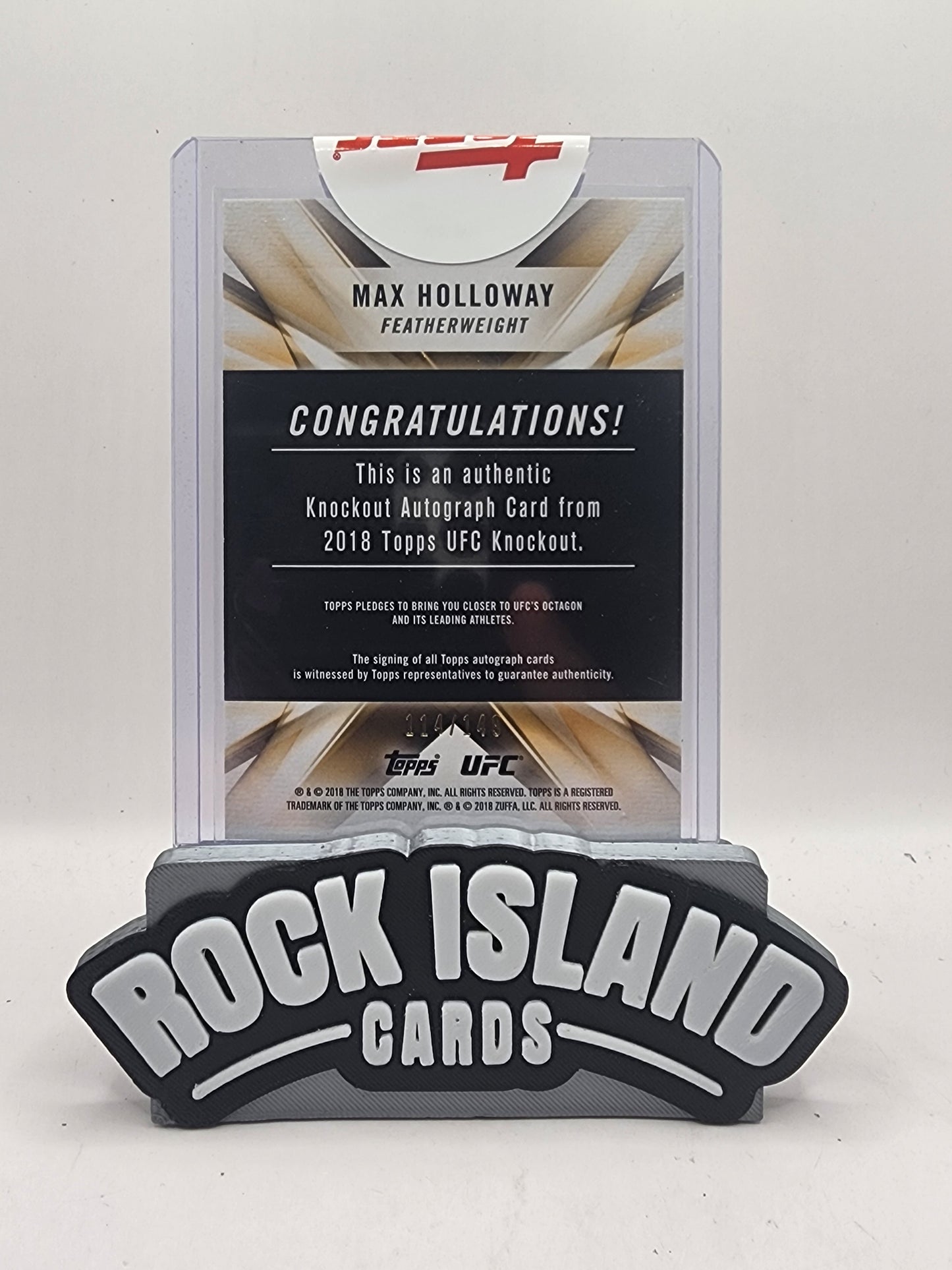 Max Holloway 2018 Topps UFC Knockout #K-MH 114/149