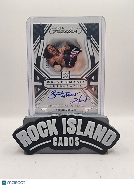 Bret "Hit Man" Hart 2024 Panini Flawless WWE WrestleMania Autographs #WM-BHM /15