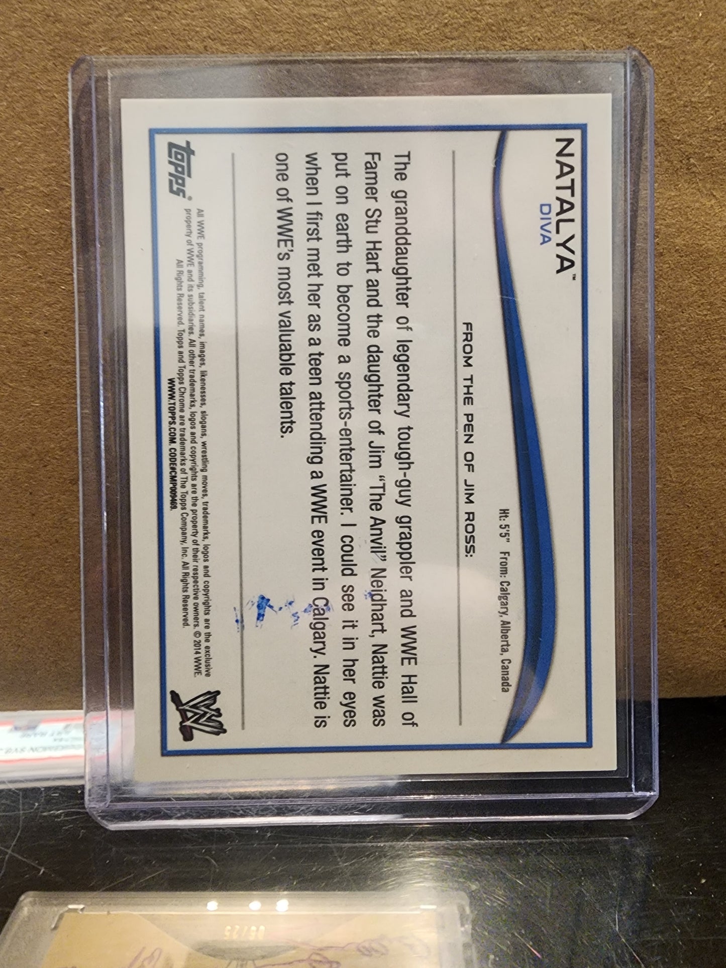 Natalya 2014 Topps Chrome WWE Auto With inscription