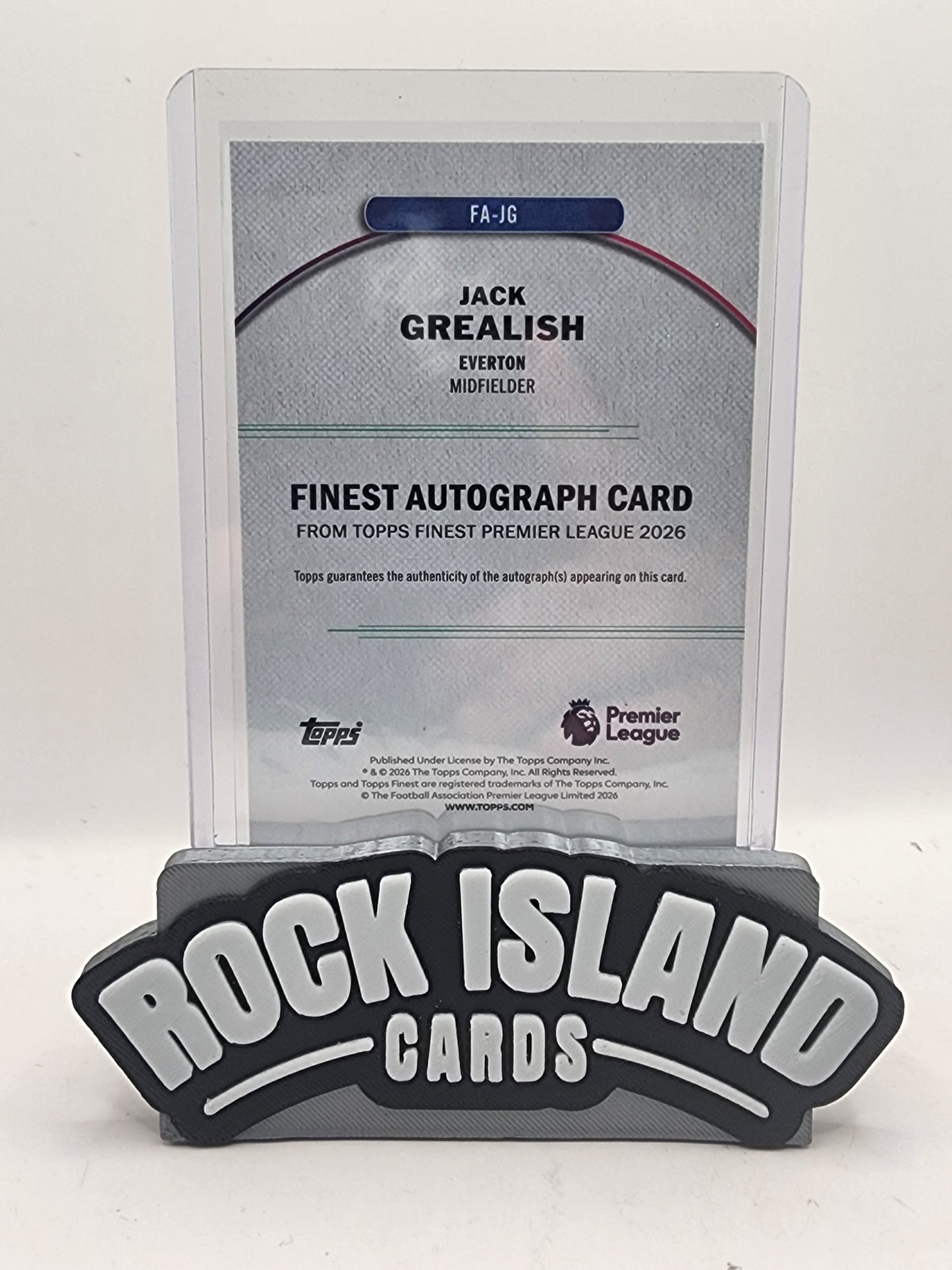Jack Grealish 2026 Topps Finest Premier League #FA-JG 115/150