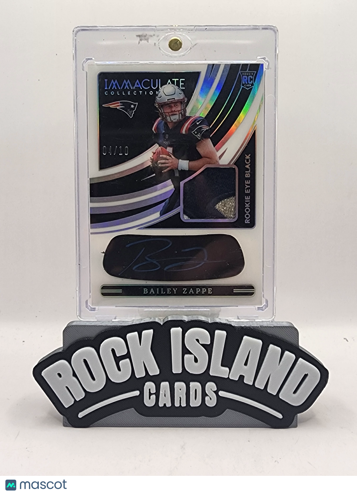 Bailey Zappe 2022 Panini Immaculate Collection #REB-BZA /10 Rookie Eye Black RC
