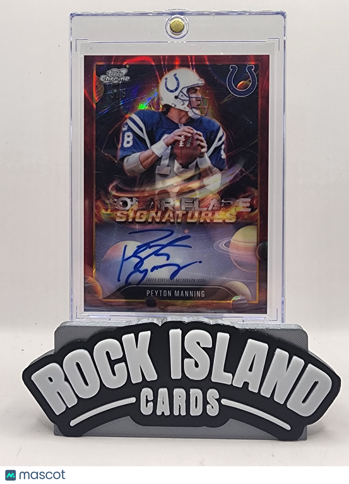 Peyton Manning 2025 Topps Cosmic Chrome #SFS-PEM Solar Flare Signatures /5