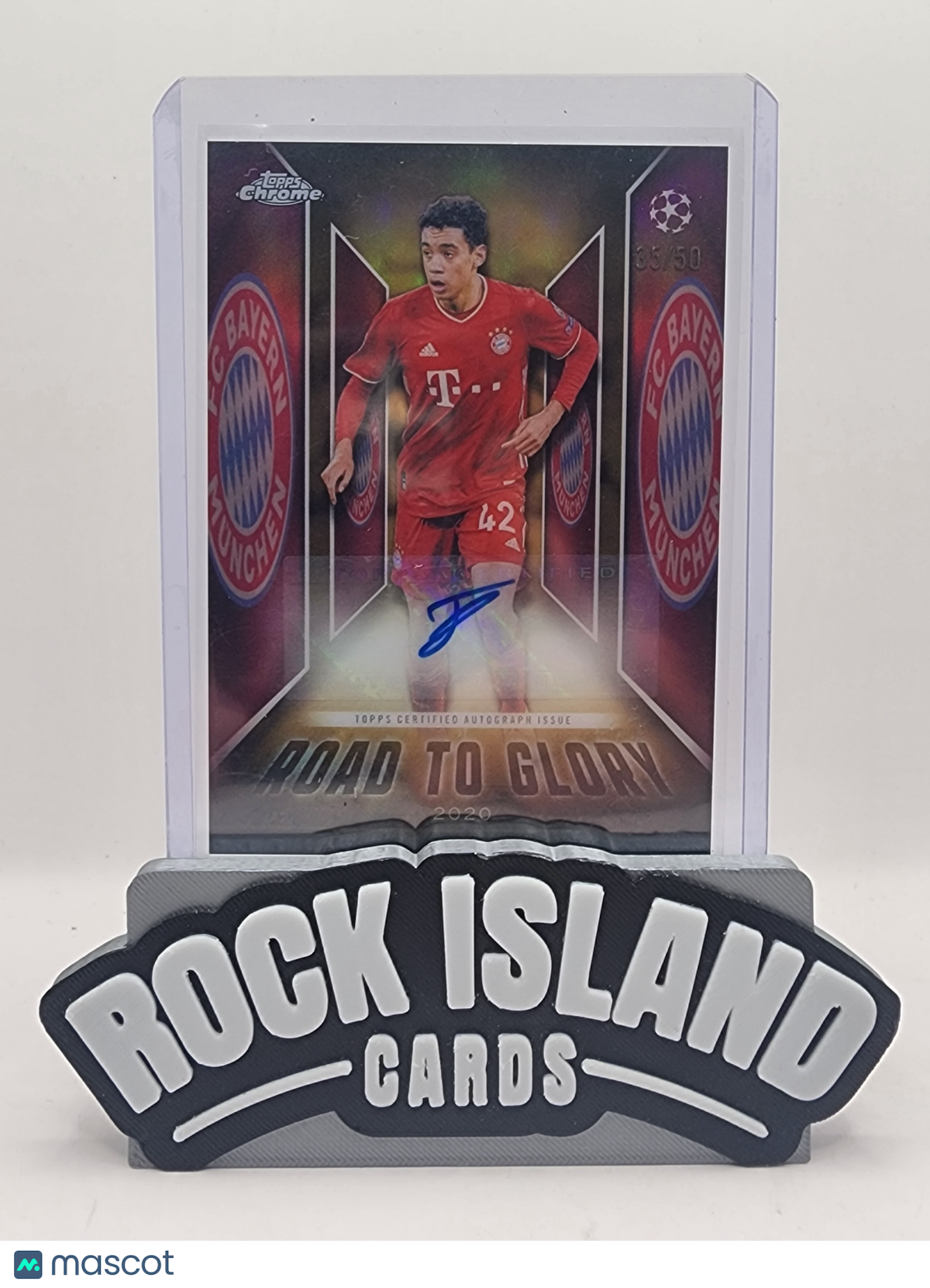 Jamal Musiala 2026 Topps Chrome UEFA Club Competitions Road to Glory #RTG-MU /50