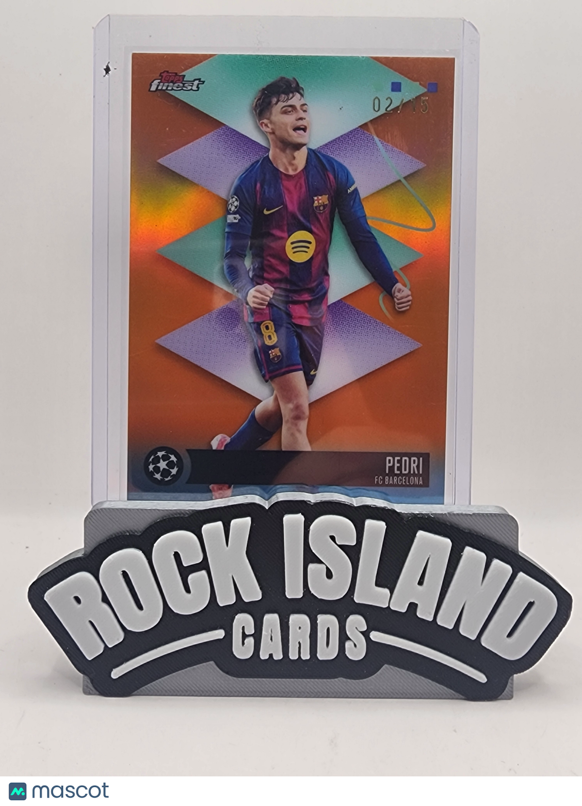 Pedri 2026 Topps Finest #453 Orange Refractor 02/15