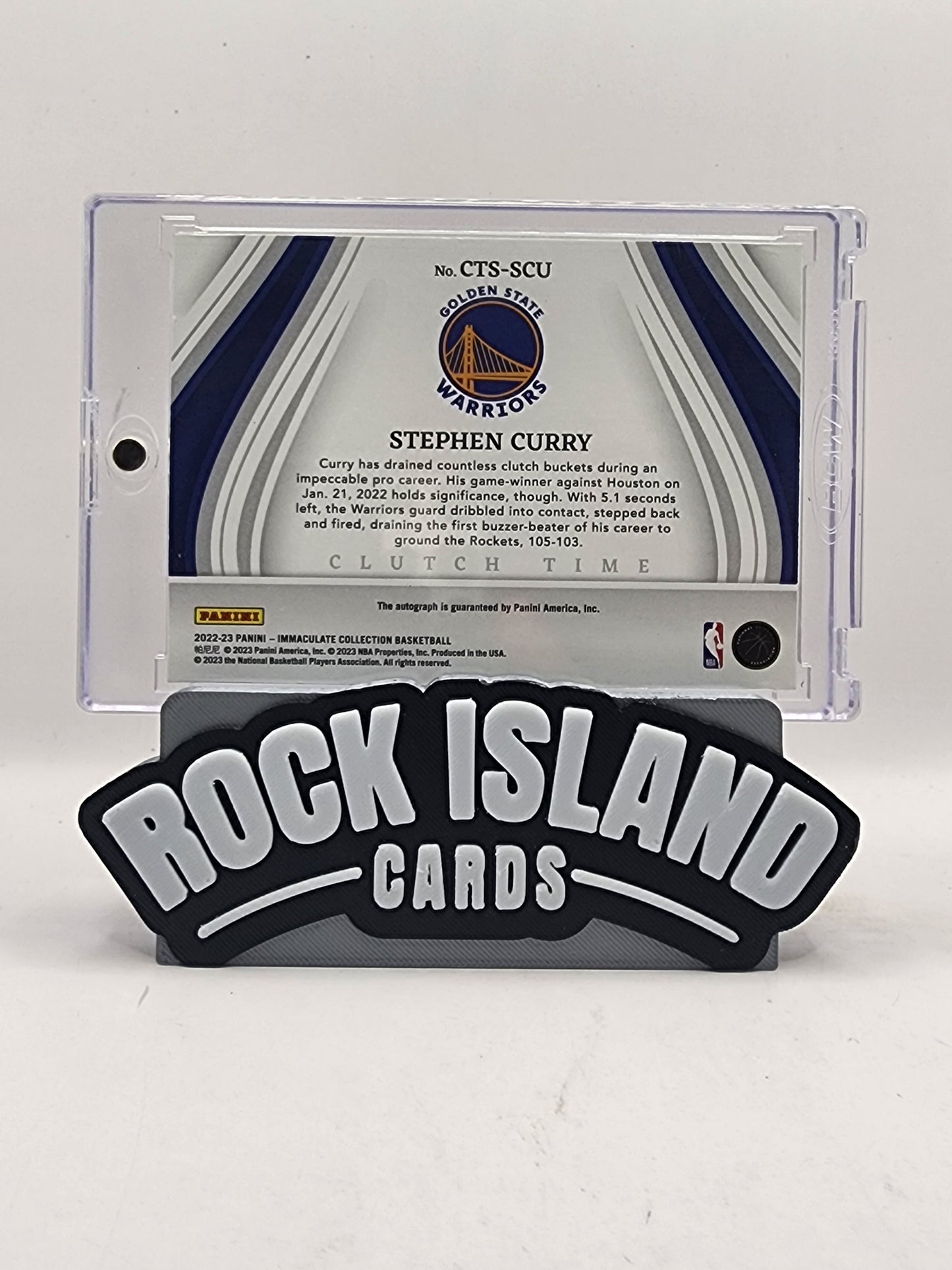 Stephen Curry 2022 Panini Immaculate Collection #CTS-SCU Clutch Time /15