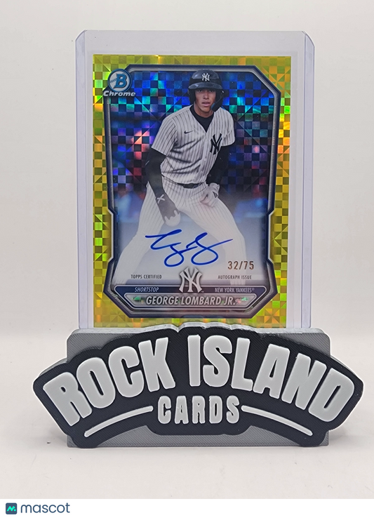 George Lombard Jr. 2026 Bowman Chrome #CPA-GL Yellow X-fractor 32/75