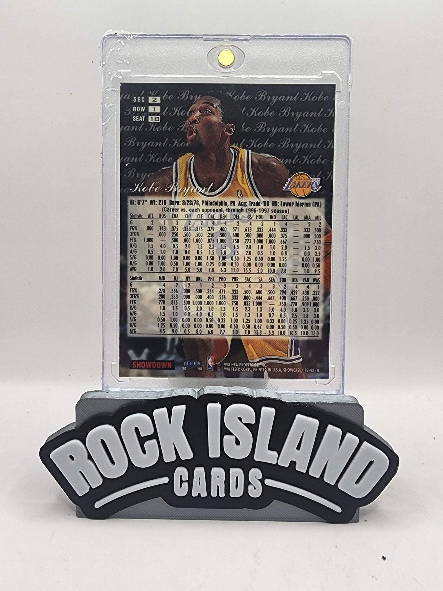 Kobe Bryant 1996 Flair Showcase #18 Row 1 Seat 18 SSP *See Notes *
