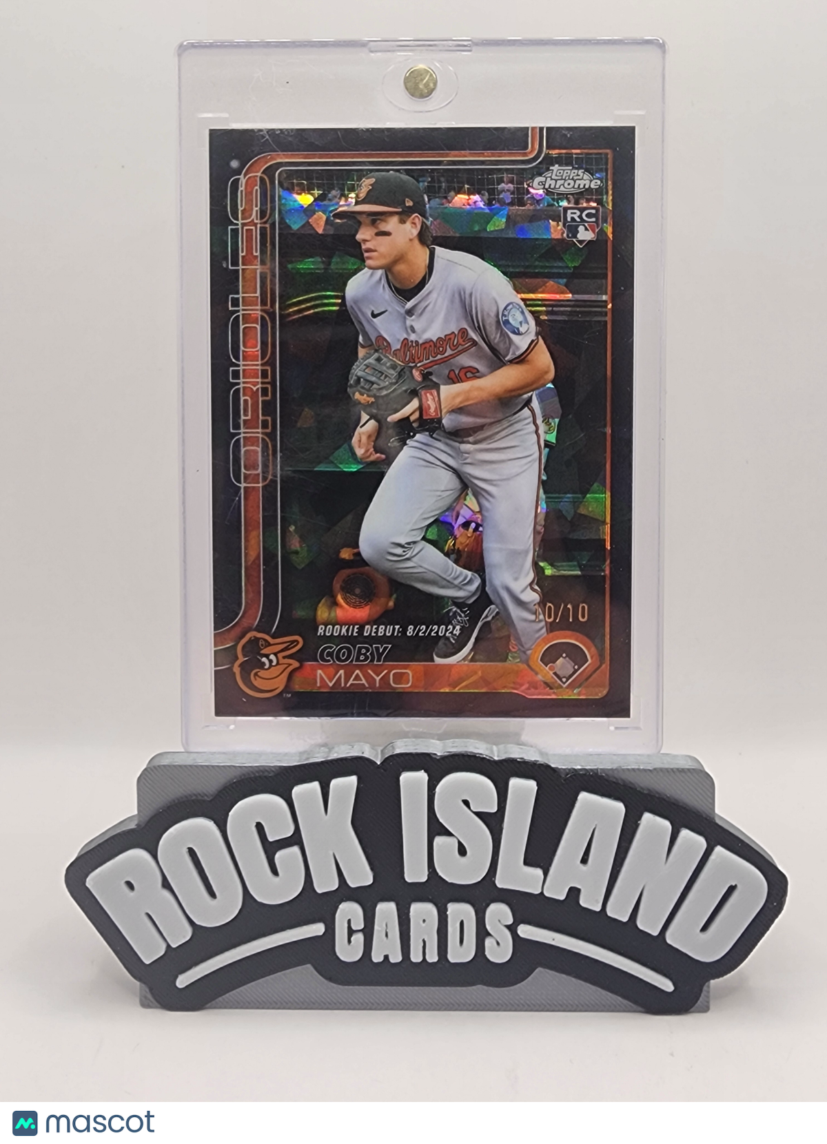 Coby Mayo 2024 Topps Chrome Update #USC94 Black Rookie MLB Debut 10/10