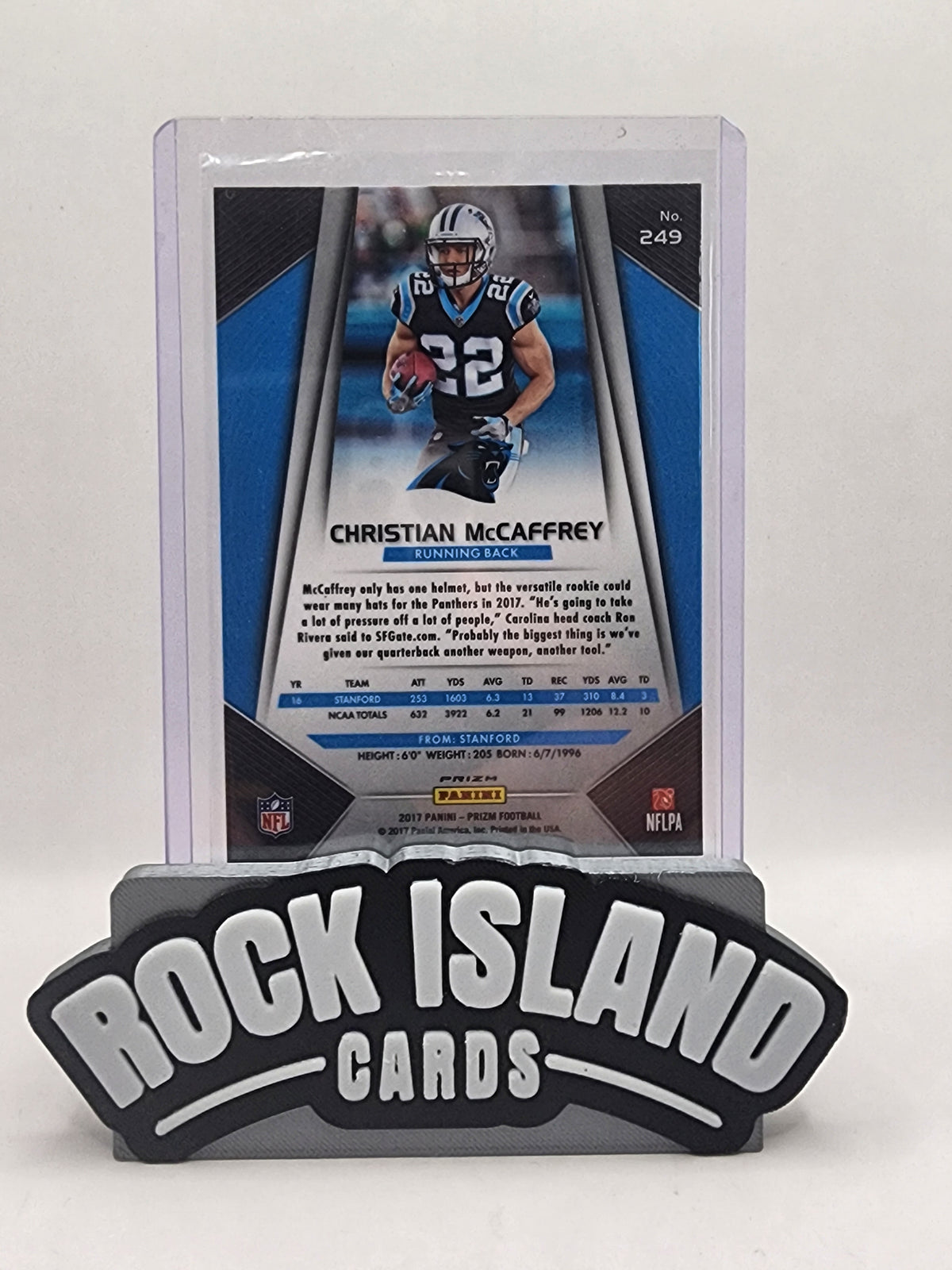 Christian McCaffrey 2017 Panini Prizm #249 Silver Rookie