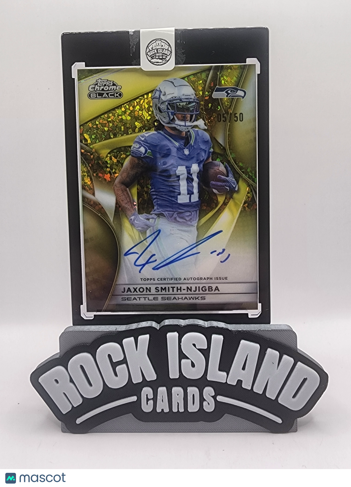 Jaxon Smith-Njigba 2025 Topps Chrome Black #AU-JSN Gold Mini-Diamond /50