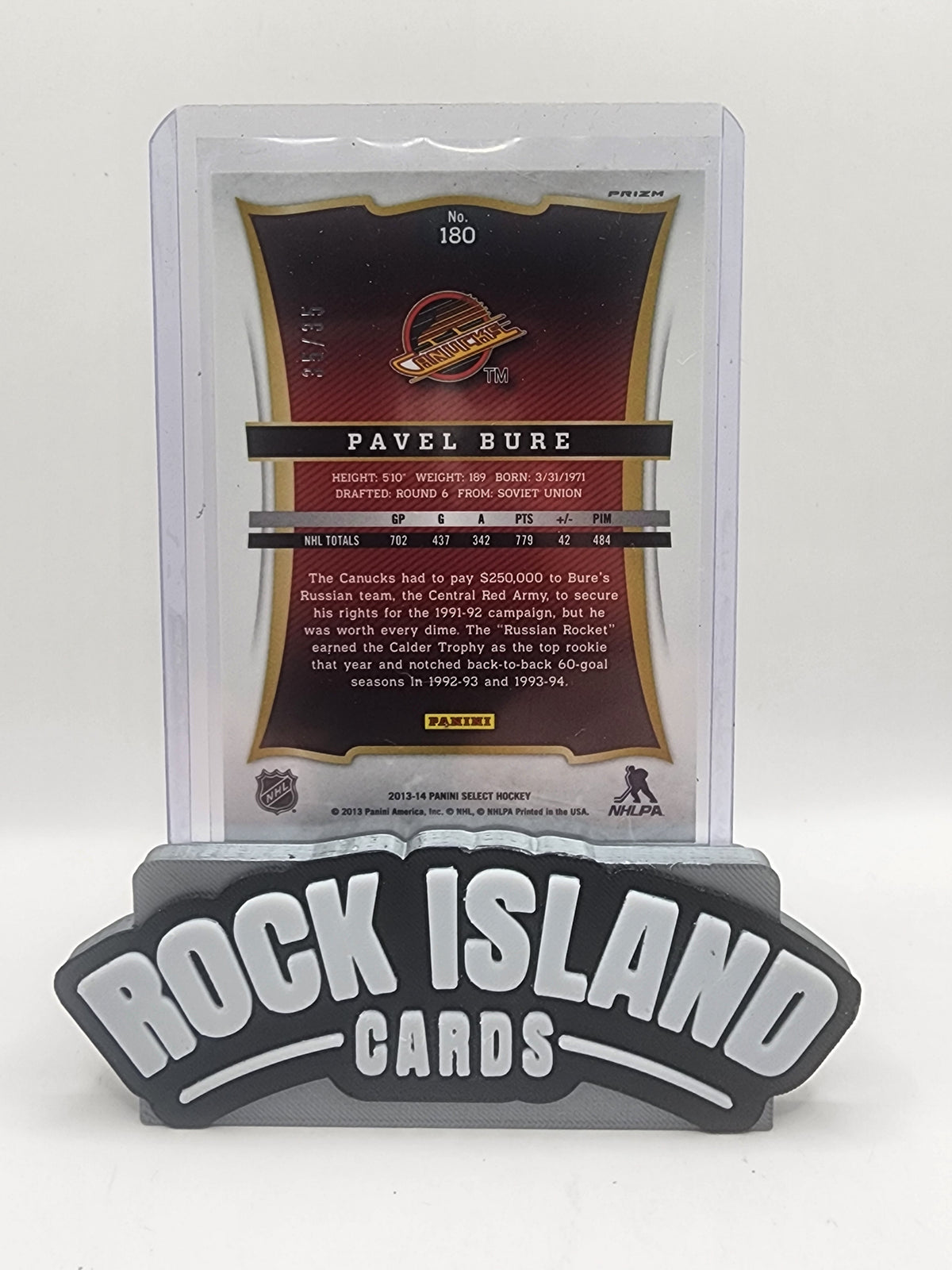 Pavel Bure 2013 Panini Select #180 Red Prizm 25/35