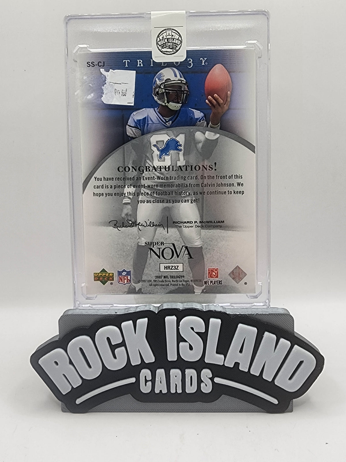 Calvin Johnson 2007 Upper Deck Trilogy Super Nova Swatches Patch #SS-CJ 06/79