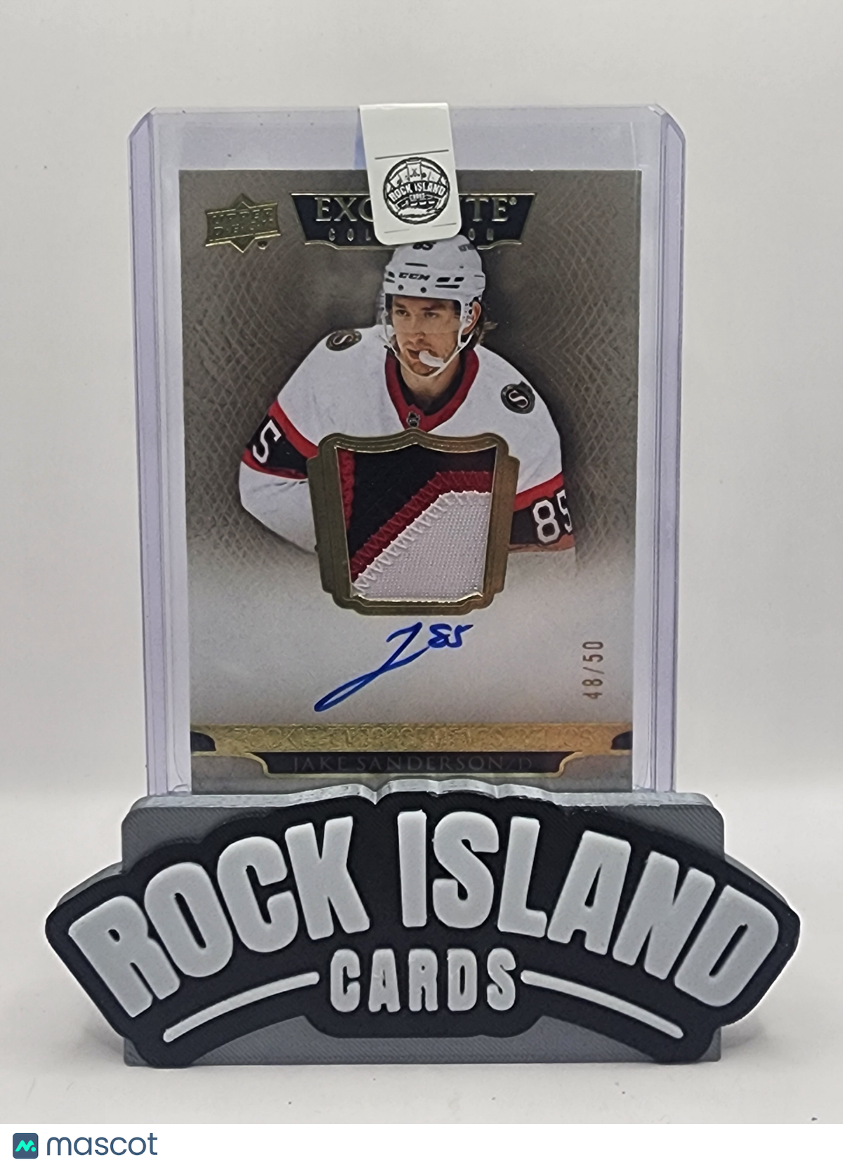 Jake Sanderson 2022 Upper Deck Exquisite Collection Rookie 48/50 Memorabilia