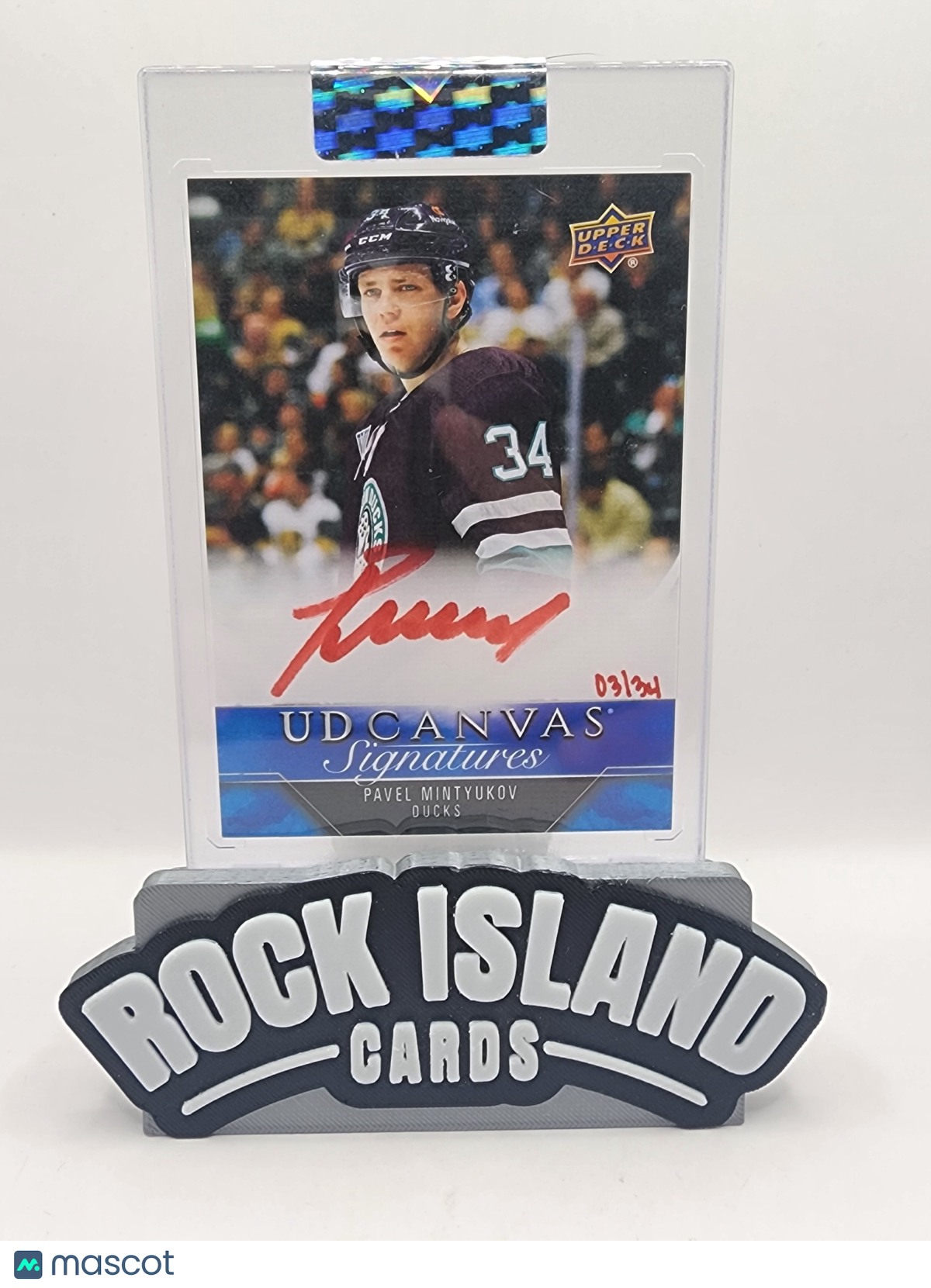 Pavel Mintyukov 2023 Upper Deck Clear Cut UD Canvas Signatures #CS-PM 03/34