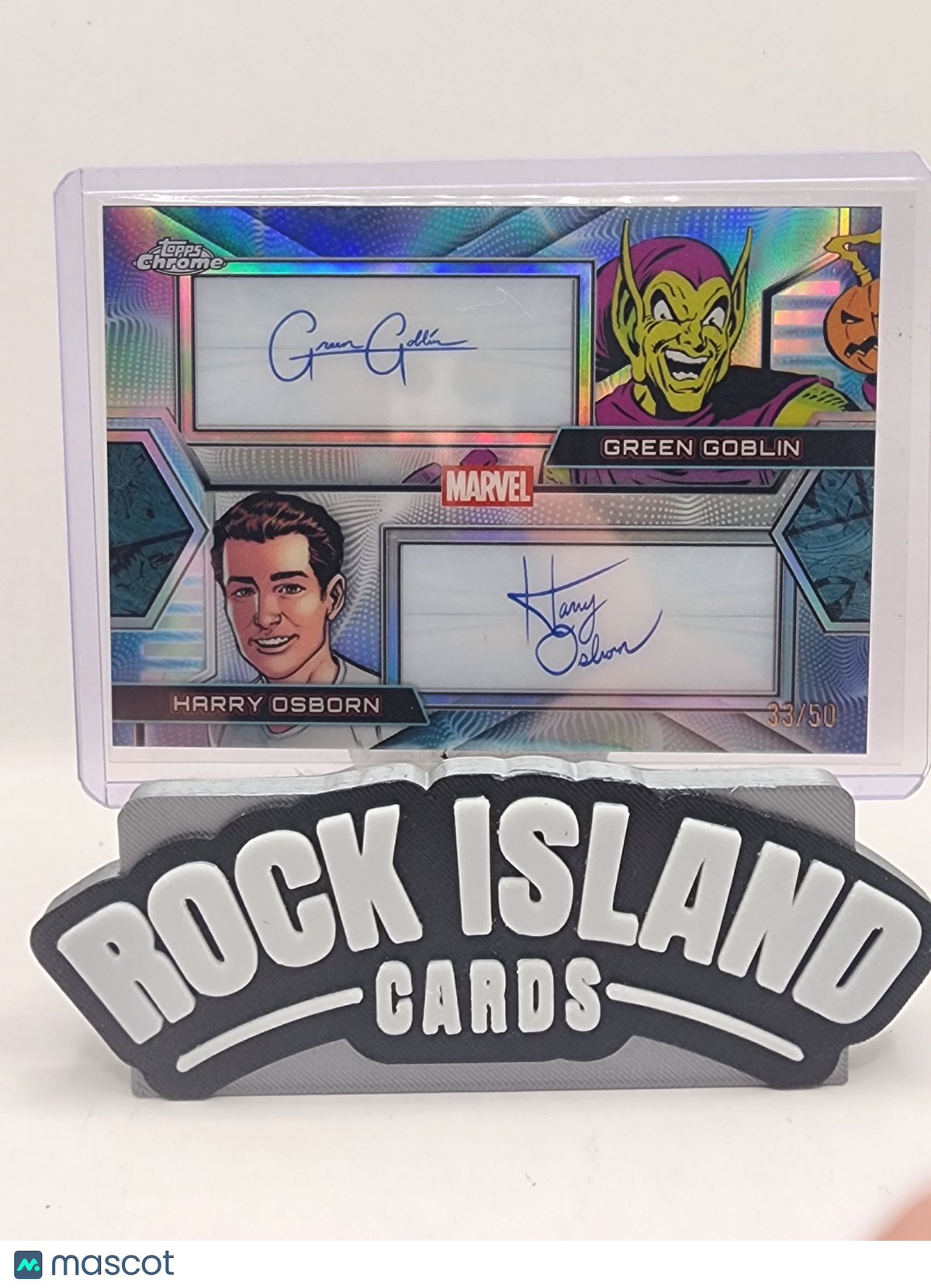 2026 Topps Chrome Marvel Green Goblin, Harry Osborn /50 Facsimile Autograph