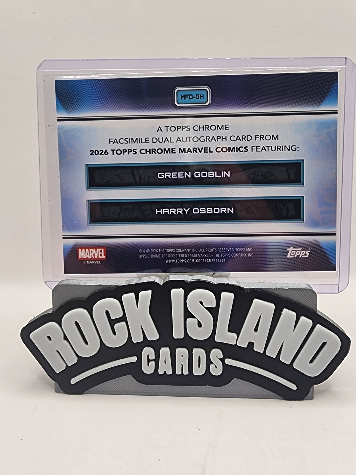 2026 Topps Chrome Marvel Green Goblin, Harry Osborn /50 Facsimile Autograph