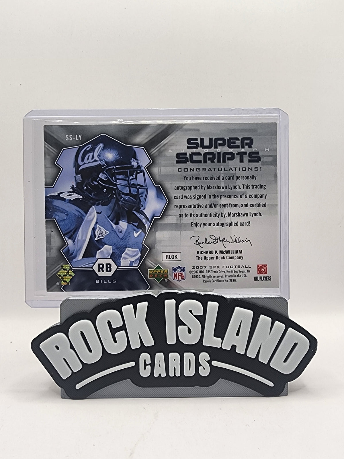 Marshawn Lynch 2007 Upper Deck SPx Super Scripts #SS-LY