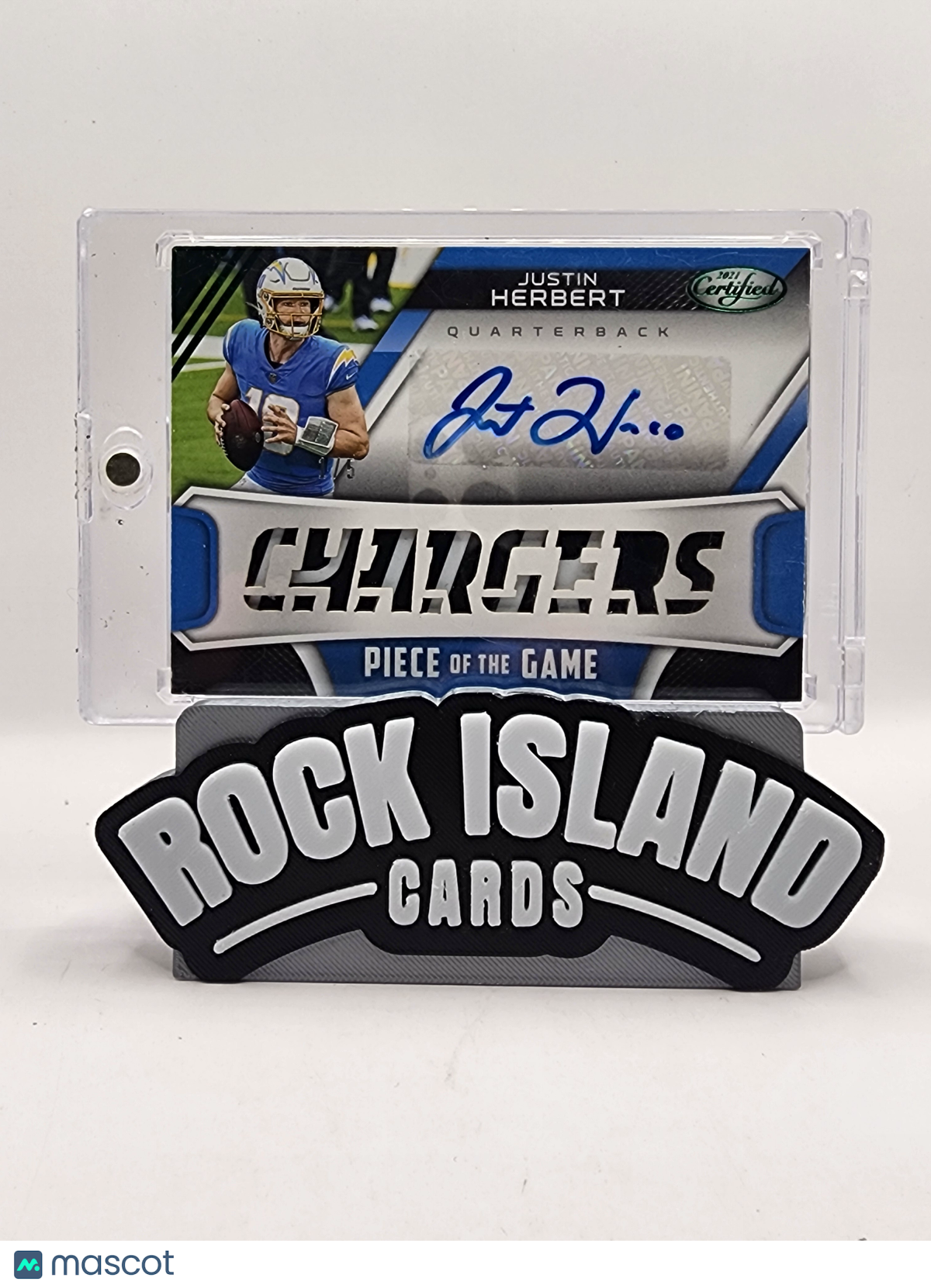 Justin Herbert 2021 Panini Certified #POGS-JH Piece of The Game /5 Memorabilia