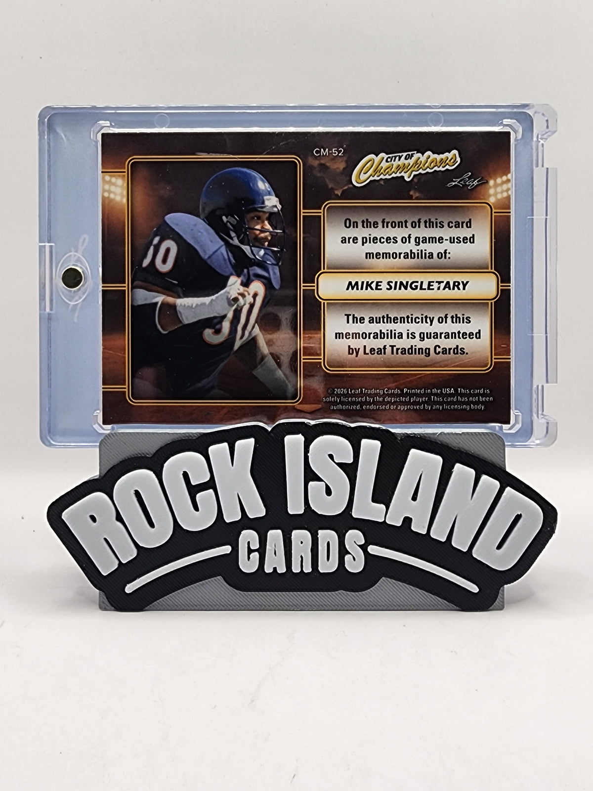Mike Singletary 2026 Leaf City of Champions #CM-52 39/40 Memorabilia