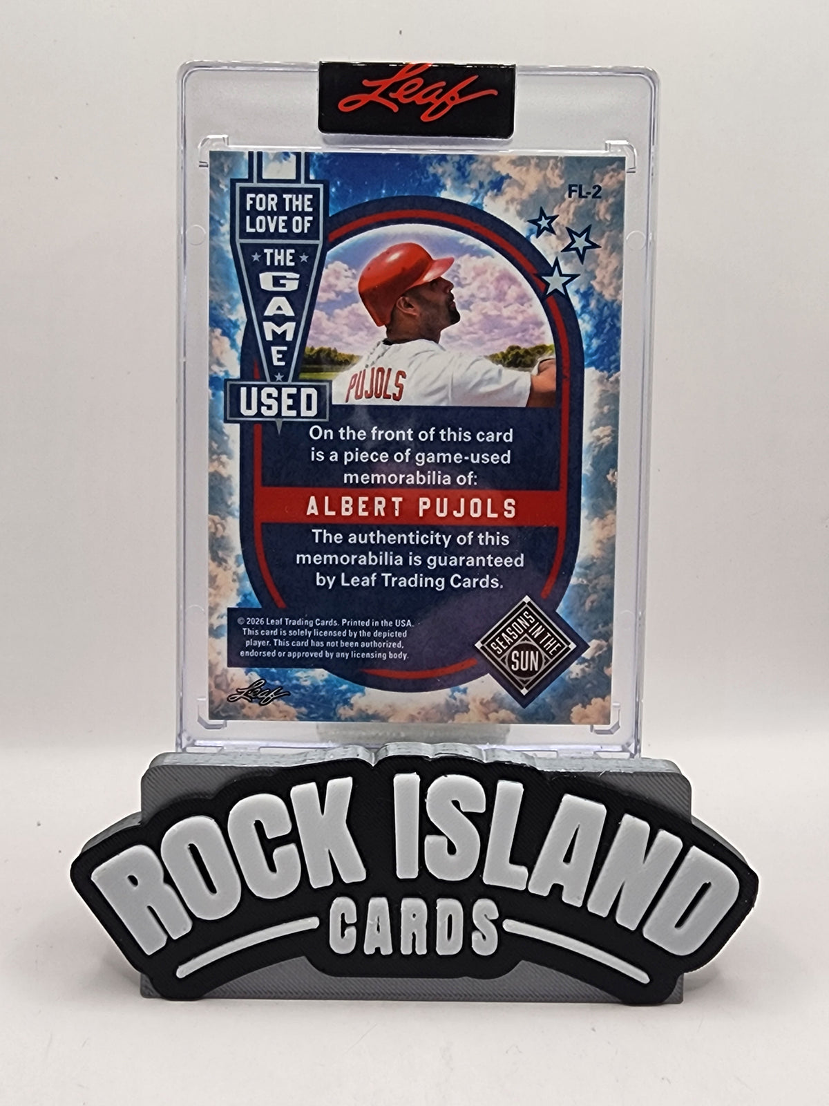 Albert Pujols 2026 Leaf Seasons In The Sun #FL-2 7/7 Game-Used Memorabilia