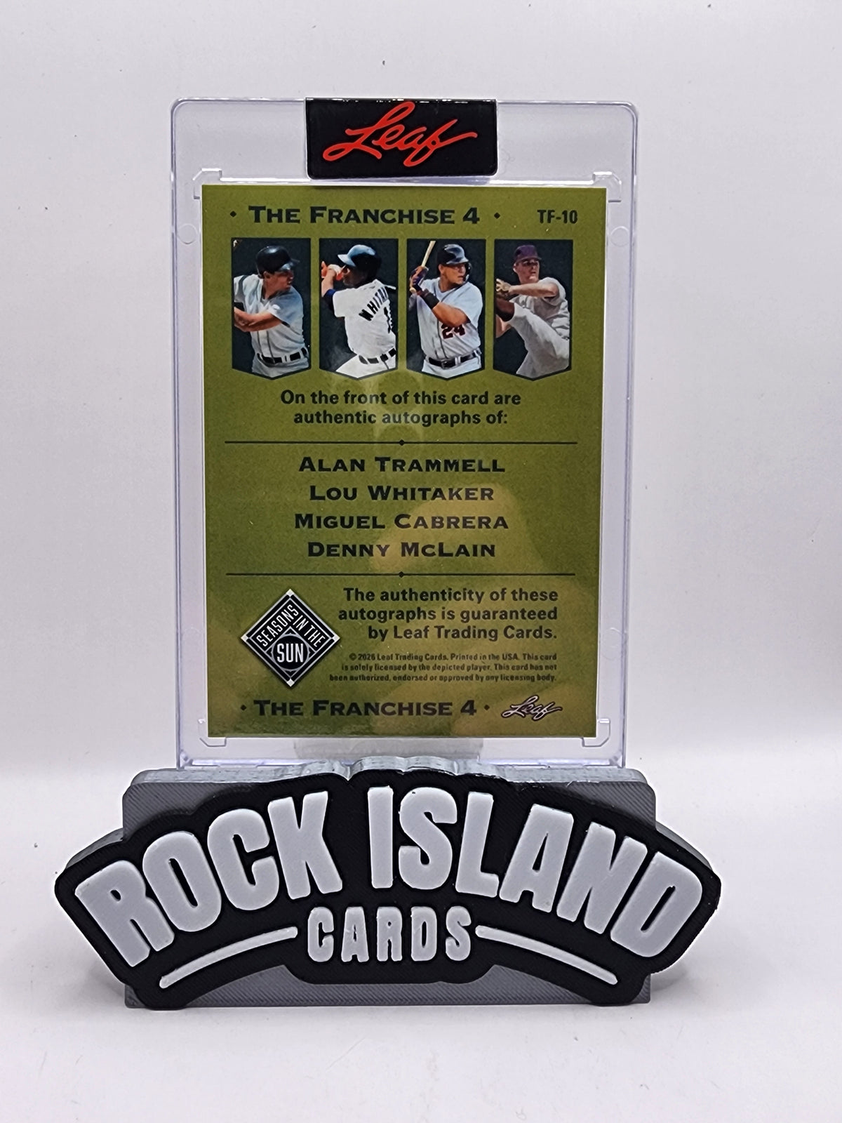 Whitaker McLain Miguel Cabrera Trammell 2026 Leaf Seasons in the Sun /8 Auto