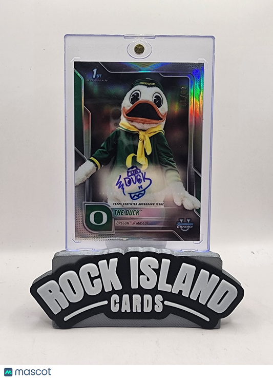 The Duck 2025 Bowman University Chrome Football #BCM-ORE Mascots Auto /10