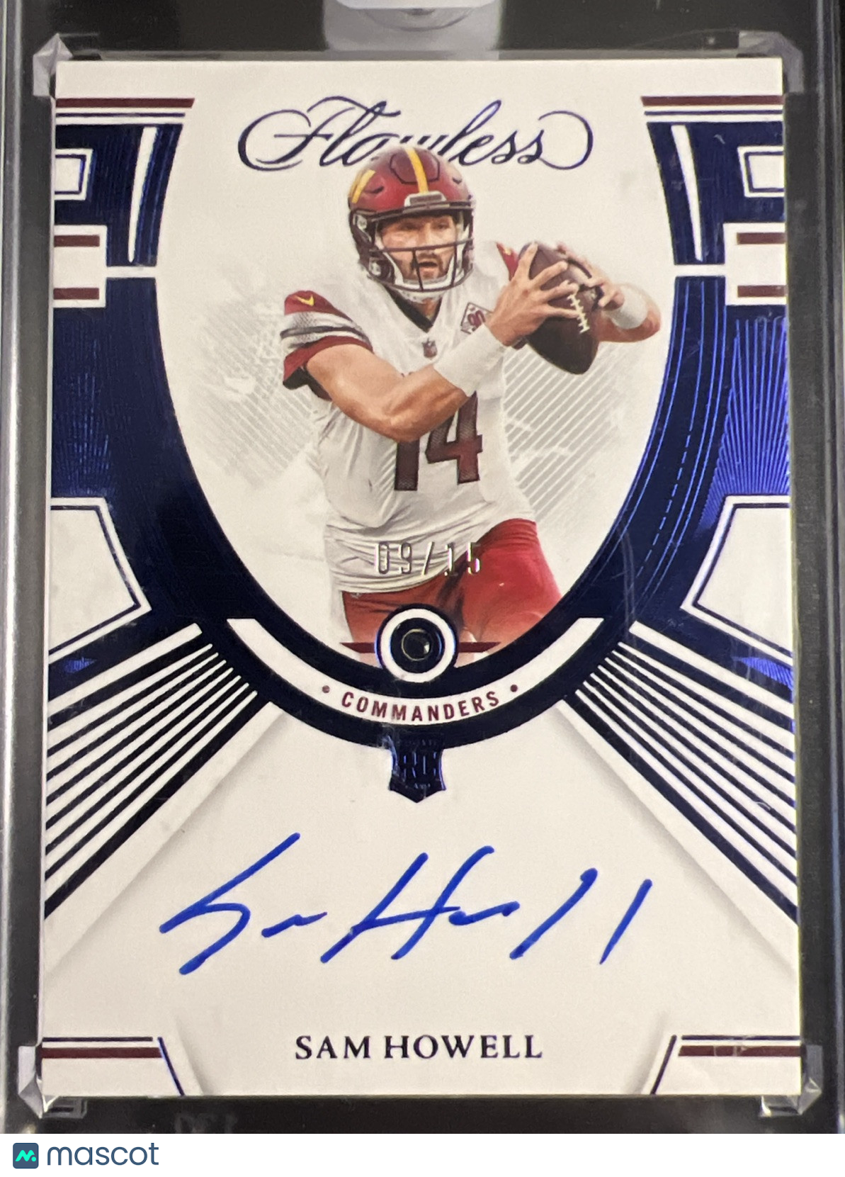 Sam Howell 2022-23 Panini Flawless #9/15 Blue Rookie Auto Hard Signed *SEALED*